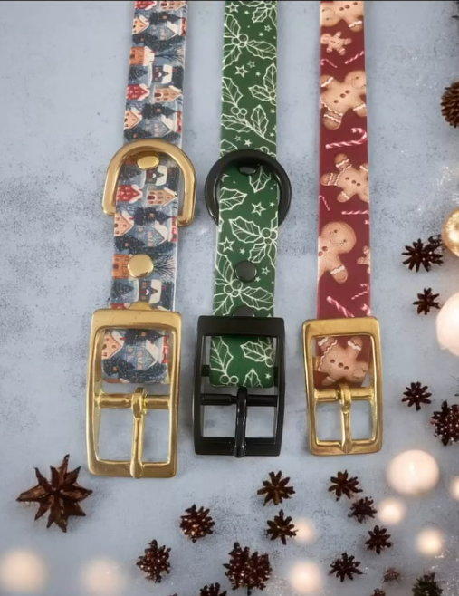 Collier en biothane  - motifs de Noël