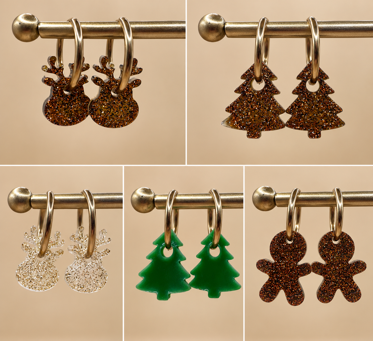 Boucles d'oreilles interchangeables - Noël