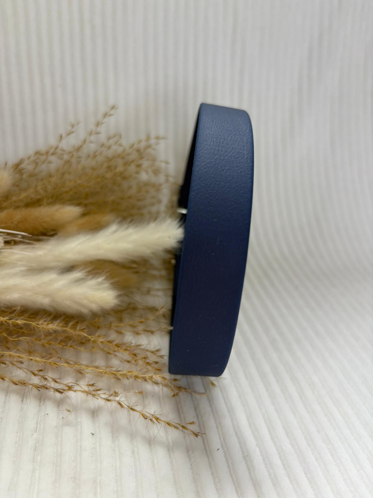 Collier en biothane - bleu jean