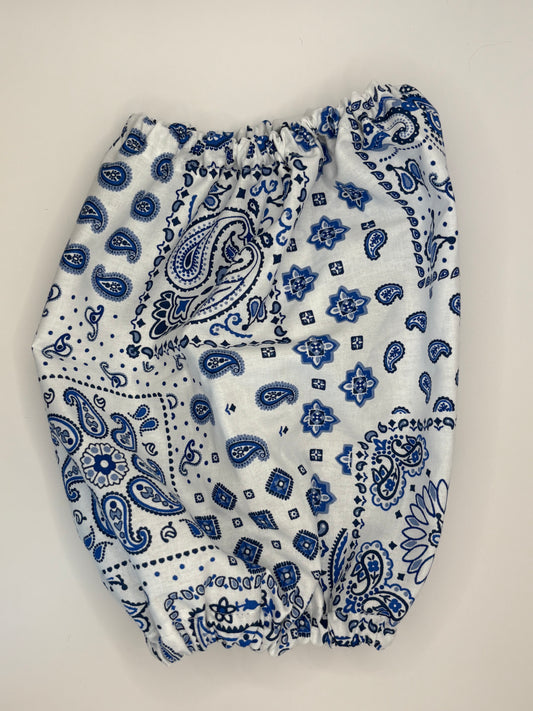 Snood Paisley Bleu & Blanc - Coton - Taille Adulte