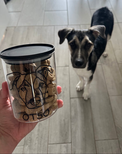 Bocal à friandises - tête de votre chien