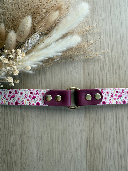 Collier en biothane - Octobre rose