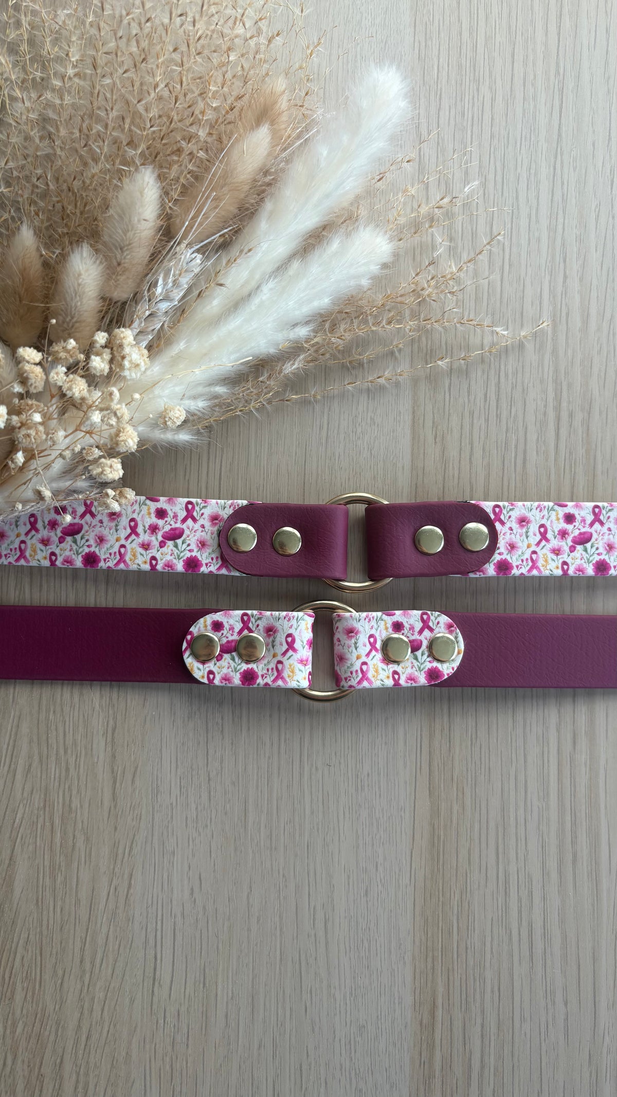 Collier en biothane - Octobre rose