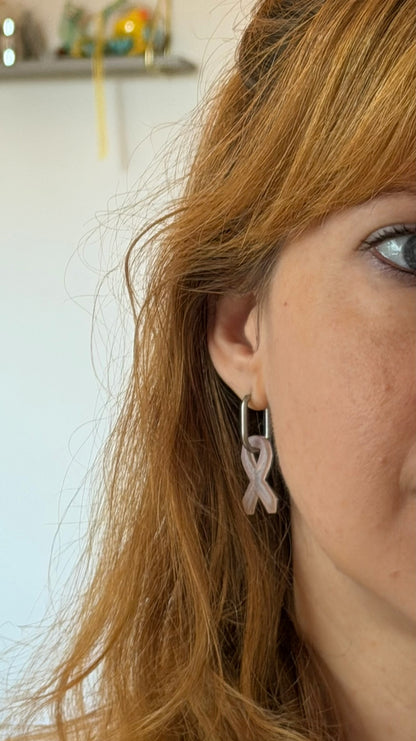 Boucles d'oreilles intercheangeables - Octobre rose