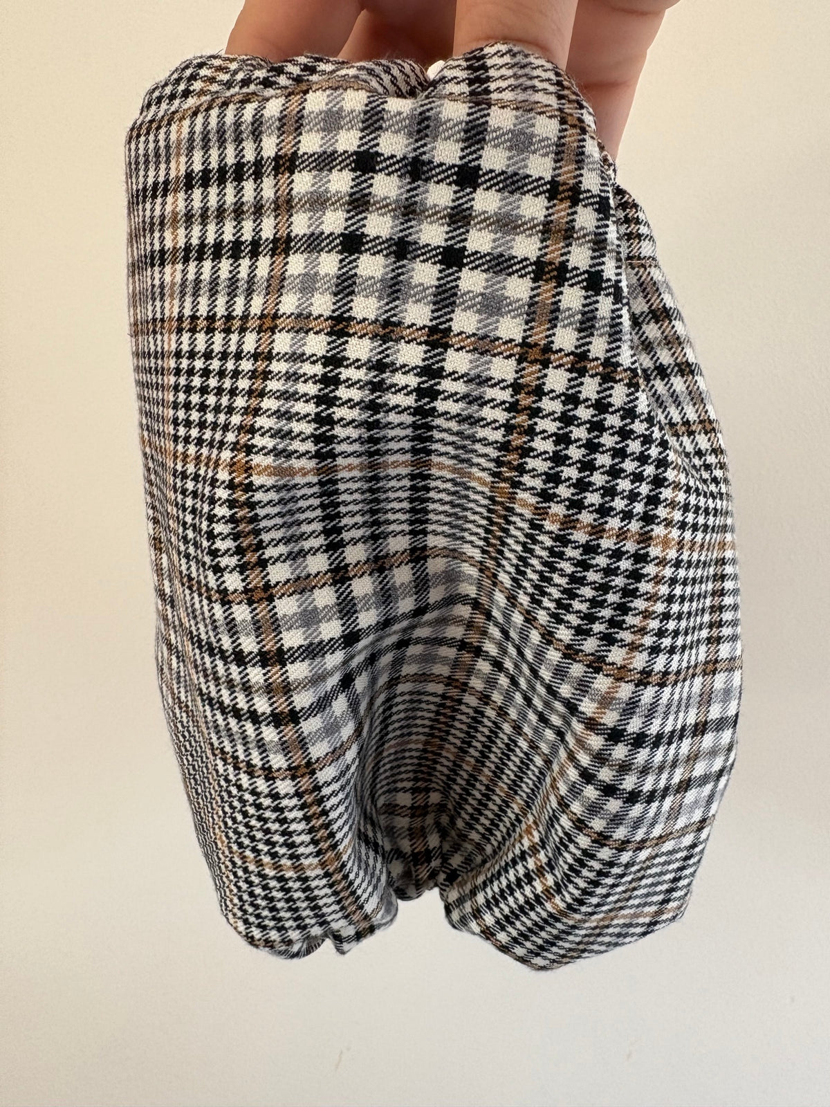 Snood en coton - Tartan noir et marron