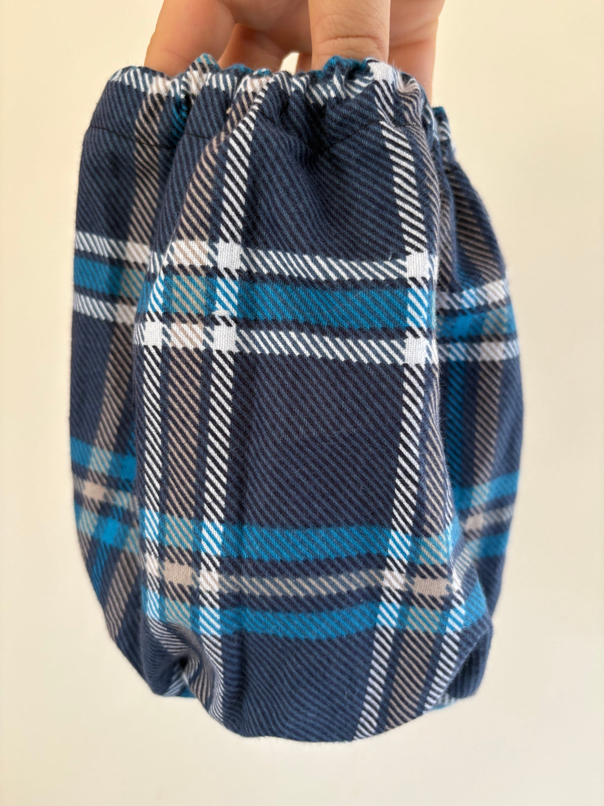 Snood en coton - Tartan bleu marine & bleu