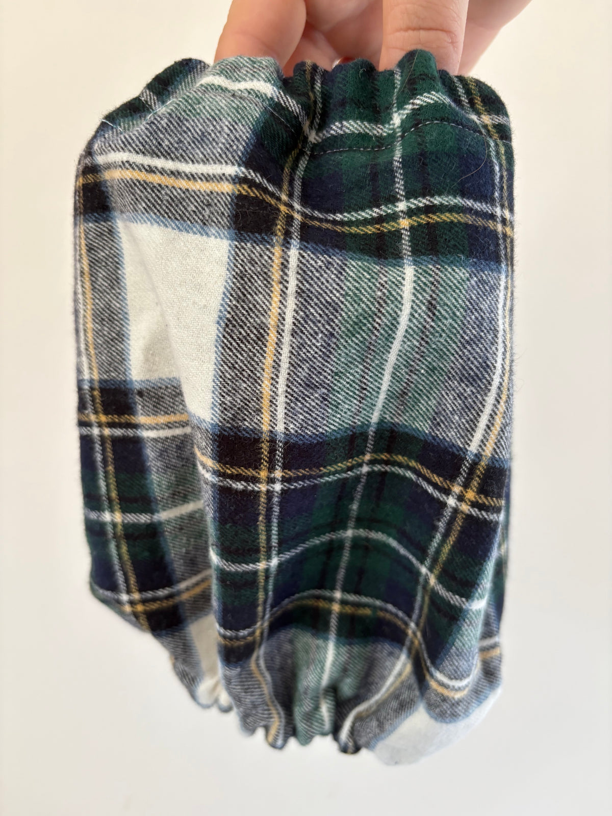 Snood en coton - Tartan bleu marine, vert & jaune