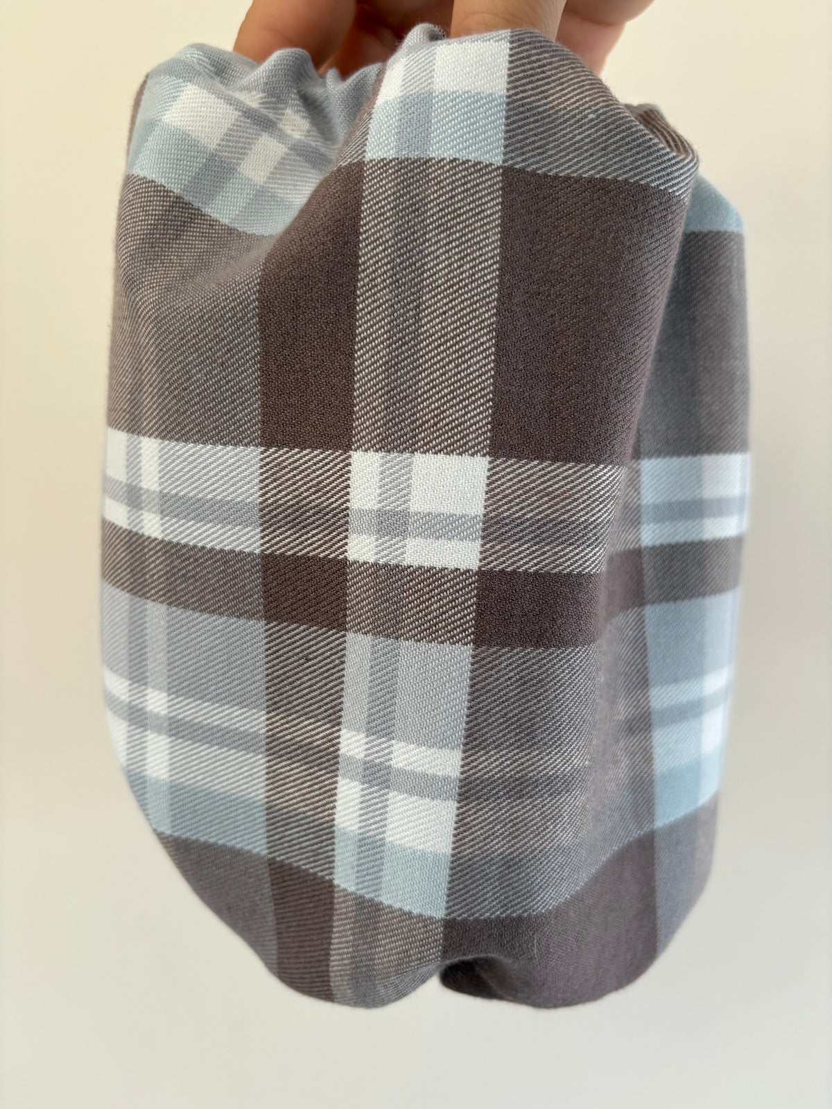Snood en coton - Gris, blanc & bleu ciel