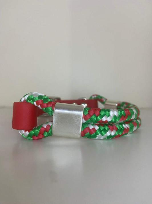 Collier Saïko : corde & biothane - Noël