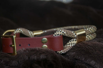 Collier Saïko : corde & biothane - Tartan