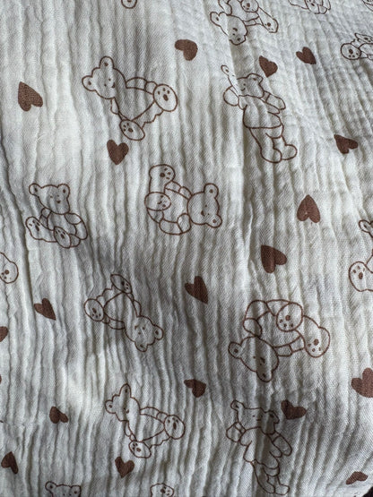 Snood en double gaze de coton - Ours