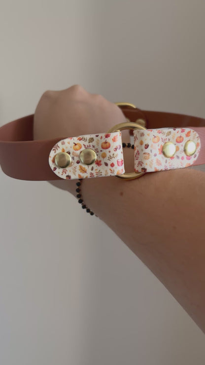 Collier en biothane à motifs - automne